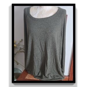 Buffalo David Bitton Olive Green Long Sleeve Scoop Neck Knit Top